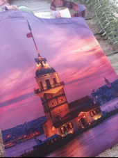 Kız Kulesi Baskılı Kumaş Çanta Omuz Askılı Bez Çanta - 3