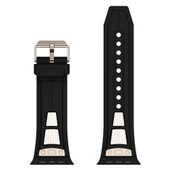 Watch 42mm KRD-117 Hava Alabilen Delikli Metal Süslemeli Desenli Silikon Kordon thumbnail 7