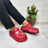 Sonimix 12901 Bordo Taşlı Kalın Tabanlı Bayan  Terlik thumbnail 3