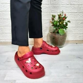 Sonimix 12901 Bordo Taşlı Kalın Tabanlı Bayan  Terlik thumbnail 4