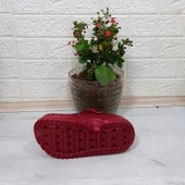 Sonimix 12901 Bordo Taşlı Kalın Tabanlı Bayan  Terlik thumbnail 9