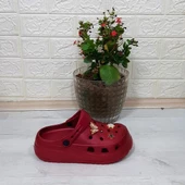 Sonimix 12901 Bordo Taşlı Kalın Tabanlı Bayan  Terlik thumbnail 7