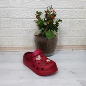 Sonimix 12901 Bordo Taşlı Kalın Tabanlı Bayan  Terlik thumbnail 6