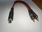 KIRMIZI Y KABLO 2 RCA ERKEK+1 RCA DİŞİ 30 CM - 1