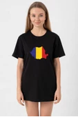 Euro 24 Romania Siyah Kadın Oversize Tshirt thumbnail 1