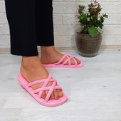 Brn 302 Pembe Ahtapot Hasırlı Kaymaz Havuz Plaj Bayan Terliği thumbnail 5