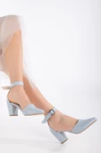 Lottis Bebe Mavisi Cilt Detaylı Topuklu Kadın Ayakkabı thumbnail 2