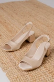 Eriola Krem Saten Detaylı Alçak Topuklu Kadın Ayakkabı thumbnail 3