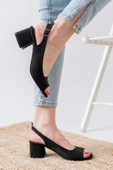 Eriola Siyah Süet Detaylı Alçak Topuklu Kadın Ayakkabı thumbnail 1
