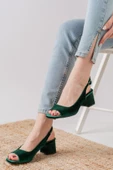 Eriola Haki Kadife Detaylı Alçak Topuklu Kadın Ayakkabı thumbnail 1