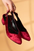 Valentina Bordo Kadife Topuklu Ayakkabı thumbnail 4