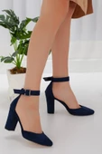 Lole Lacivert Süet Topuklu Ayakkabı thumbnail 3