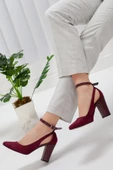 Lillian Bordo Süet Topuklu Ayakkabı thumbnail 2