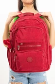 571 collections Ultra Hafif Çok Cepli Krinkıl Sırt Çantası Kırmızı (Model: 571-3B) thumbnail 3