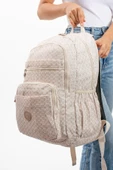 Ultra Hafif Çok Cepli Su Geçirmez Sırt Çantası Unisex Desenli Krem (Model: 571-1B) - 2