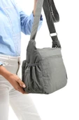 Çapraz Askılı Ultra Hafif Çok Cepli Bayan Omuz Çantası Gri (Model: 571-6A) - 3