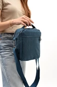Unisex (Bay-Bayan) Ķüçük Boy Çapraz Askılı El Çantası (Evrak, Telefonluk , Gündelik) Mavi (Model: 571-7E) - 3
