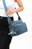 Çapraz Askılı Ultra Hafif Çok Cepli Kadın Omuz Çantası Mavi (Model: 571-6E) - 2