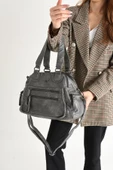 571 collections Suni Deri Çok Bölmeli Çapraz ve  Omuz Çantası Gri (Model: 571-9-12FF) thumbnail 1