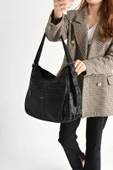 571 collections Yıkanmış Deri Hem Sırt Hem Omuz Çantası Siyah (Model: 571-9-10D) thumbnail 1