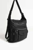 571 collections Yıkanmış Deri Hem Sırt Hem Omuz Çantası  Siyah (Model: 571-9-10A) - 5