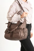 571 collections Suni Deri Çapraz Askılı Çok Bölmeli Omuz Çantası Bronz (Model: 571-11-10F) thumbnail 1