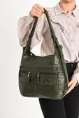 571 collections Suni Deri Yumuşak Dokumalı Sırt Omuz Çantası Yeşil (Model: 571-11-13A) thumbnail 2