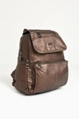 Yıkanmış Deri Sırt Çantası Bronz (Model: 571-9-11A) - 5