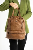 Suni Deri Sırt Çantası Taba (Model: 571-9-12D) - 3