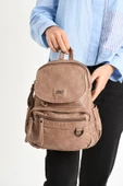 Suni Deri yumuşak dokumalı  Sırt Çantası Vizon (Model: 571-11-12H) - 3