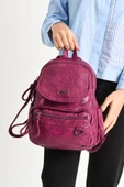 Suni Deri yumuşak dokumalı  Sırt Çantası Mor (Model: 571-11-12H) - 3