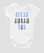 Organik %100 Pamuk Bekar Amcam Var Baskılı Bebek Body ZBN075 - 1