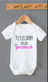 Organik %100 Pamuk Teyzesinin Prensesi Baskılı Bebek Body Badi Çıtçıtlı Zıbın ZBN131 - 1