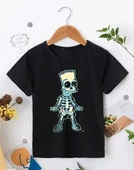 Bisiklet Yaka Kısa Kol Çocuk Baskılı T-Shirt - Siyah thumbnail 1