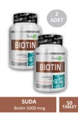 Suda Vitamin Biotin 5000 mcg 50 Tablet X 2 Adet - 1