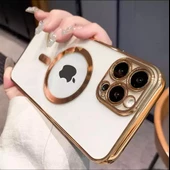 Iphone 12 Pro Max Köşeleri Renkli Arkası Şeffaf Kamera Korumalı Magsafe Kılıf - 9