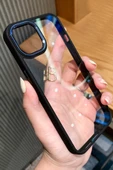 Iphone 13 Pro Max Uyumlu Kristal Bold Serisi Darbeye Dayanıklı Metal Lens Koruma Özel Lüks Kılıf - 5