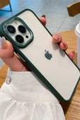 Iphone 13 Pro Max Uyumlu Kristal Bold Serisi Darbeye Dayanıklı Metal Lens Koruma Özel Lüks Kılıf - 3