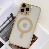 Iphone 12 Pro Max Köşeleri Renkli Arkası Şeffaf Kamera Korumalı Magsafe Kılıf - 8