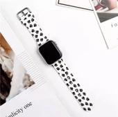 Apple Watch Seri 2/3/4/5/6/7 42mm 44mm 45mm Uyumlu Zebra Desenli Silikon Kordon - 8