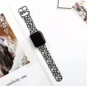 Apple Watch Seri 2/3/4/5/6/7 42mm 44mm 45mm Uyumlu Zebra Desenli Silikon Kordon - 6