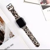 Apple Watch Seri 2/3/4/5/6/7 42mm 44mm 45mm Uyumlu Zebra Desenli Silikon Kordon - 1