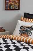 Young Speed Way %100 Pamuk Tek Kişilik Fitted Nevresim Takımı - 5