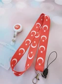 Türk Bayrağı Kart Askısı ve Cumhuriyet 100. Yıl Yoyo Yaka Kartlığı Yatay Dikey Kart Koruyucu - 4