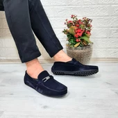 Fiyra Tkn Lacivert Nubuk Hakiki Deri Erkek Babet Günlük Ayakkabı - 3