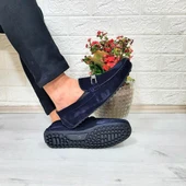 Fiyra Tkn Lacivert Nubuk Hakiki Deri Erkek Babet Günlük Ayakkabı - 2