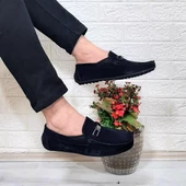 Fiyra Tkn Lacivert Nubuk Hakiki Deri Erkek Babet Günlük Ayakkabı - 4