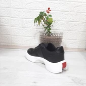 Bestof 544 Siyah-Beyaz Fuspetli Kalın Tabanlı Spor Ayakkabı - 10