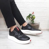 Bestof 544 Siyah-Beyaz Fuspetli Kalın Tabanlı Spor Ayakkabı - 3