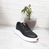 Bestof 544 Siyah-Beyaz Fuspetli Kalın Tabanlı Spor Ayakkabı - 9